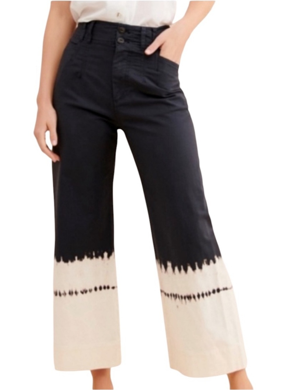 NWT - Anthropologie Fatima Dip-Dyed Wide-Leg Pants. - Size 26